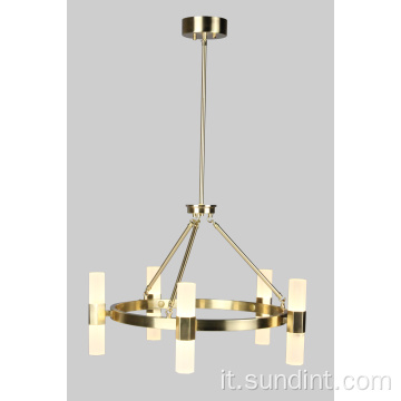 10 lampadario in vetro in vetro in acciaio in acciaio in acciaio Gold LED
